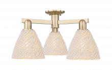Innovations Lighting 716-3F-CB-NBD-75-NAT - Bristol Natural - 3 Light - 6 inch - Brushed Champagne Bronze - Semi-Flush Mount