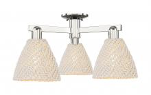 Innovations Lighting 716-3F-PN-NBD-75-NAT - Bristol Natural - 3 Light - 6 inch - Polished Nickel - Semi-Flush Mount