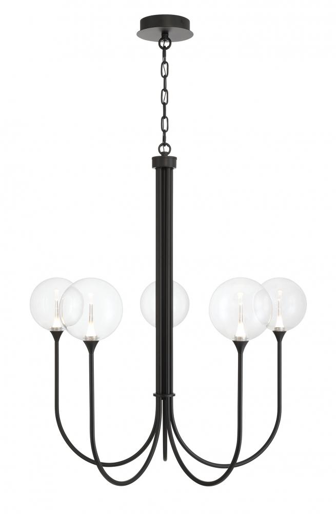 Iissa-Chandelier-5Lt-34In-BK-CL