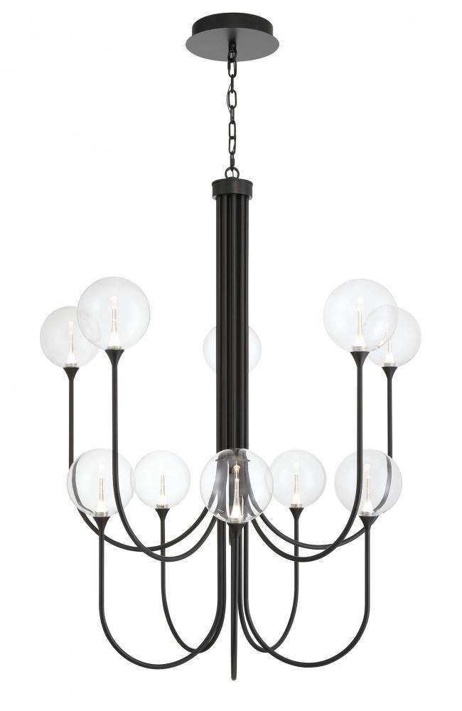 Iissa-Chandelier-10Lt-40In-BK-CL