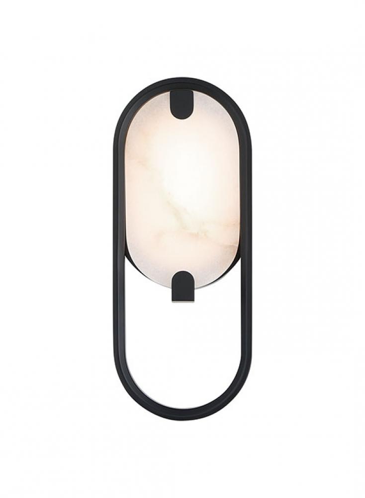 Noga-Wall Sconce-11In-BK-Alb
