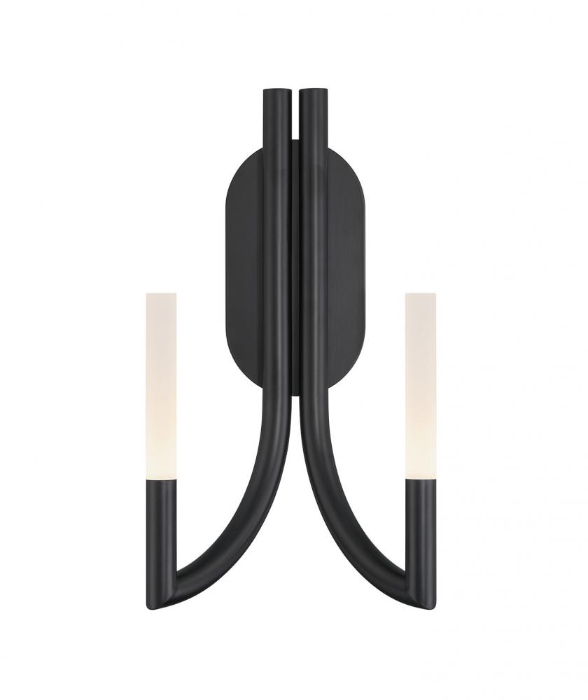 Olette-Wall Sconce-2Lt-17In-BK-Fr