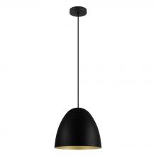 Eglo Canada 204315A - 1 LT Pendant w/ Black Finish & Black & Gold Shade
